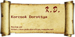 Korcsok Dorottya névjegykártya