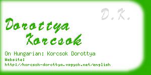 dorottya korcsok business card